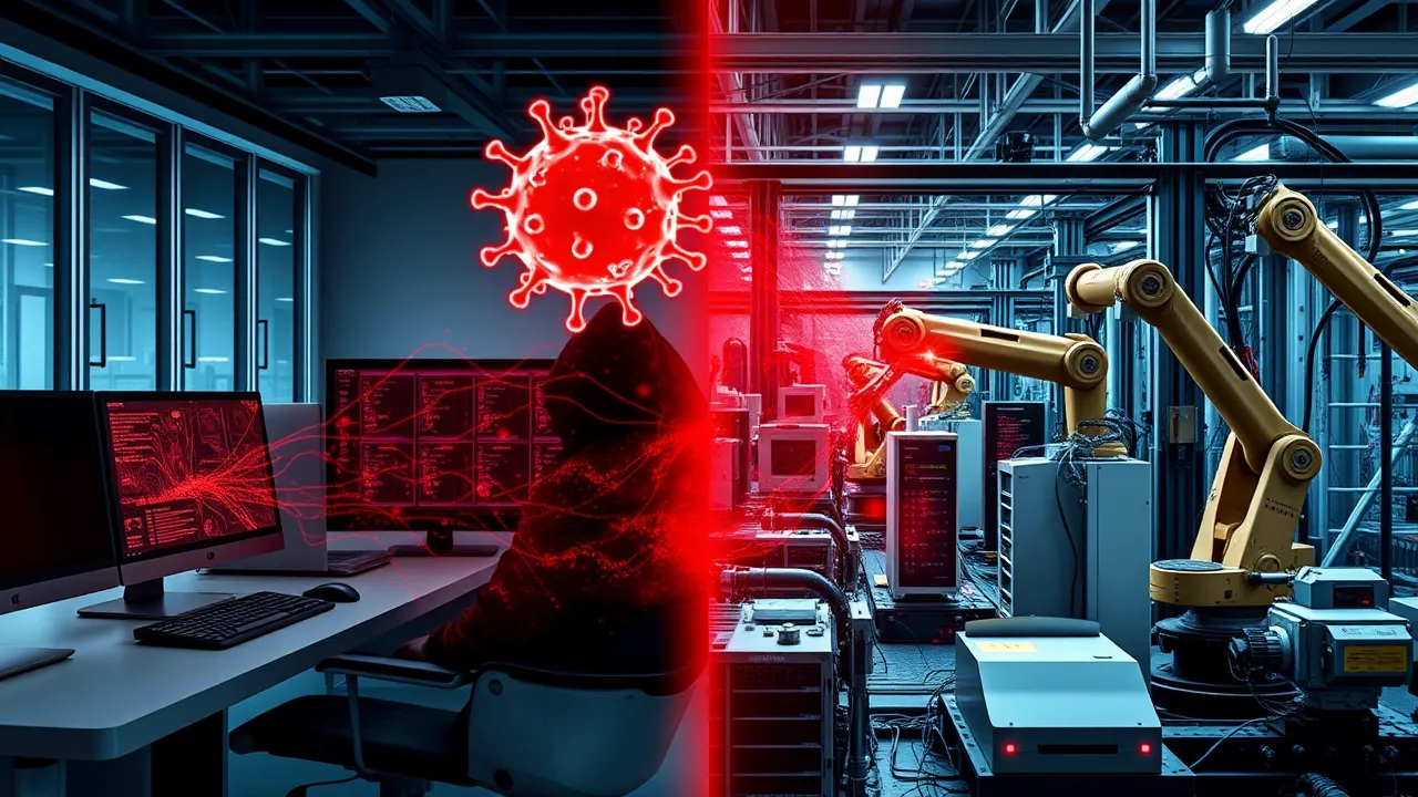 ordinateur victime d'un virus dans le secteur industriel