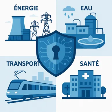 Diagram of critical sectors (energy, water, transportation, health)